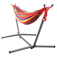 Petit support de hamac double pour camping en plein air robuste en acier inoxydable portable avec cadre pliable en nylon