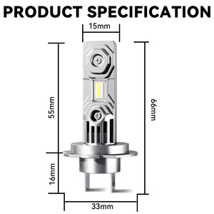 Ampoule de phare antibrouillard LED H7 8000 Lm 55 W, lumière de conduite universelle pour voiture HB4A Ly3 - Product Image 5