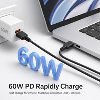 Câble USB C à charge rapide, USB A vers USB C, 3A, câble de charge rapide, cordon de charge en PVC, construction durable