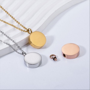 Collar Largo de Acero Inoxidable Hipoalergénico e Impermeable para Mujer, Chapado en Oro, Joyería Fina, Collar para Cenizas - Product Image 1