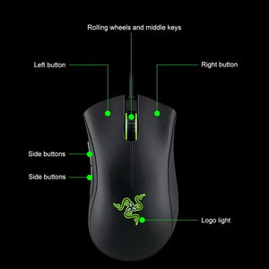 Trong kho <span class=keywords><strong>Razer</strong></span> DeathAdder cần thiết 6400 DPI quang USB im lặng RGB Máy Tính Xách Tay PC mous Ergonomic gamer có dây Máy tính chơi Game chuột - Product Image 3