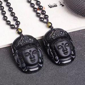 Colgante de Obsidiana Cristalina Tallado a Mano con Forma de Zorro, Amuleto de la Suerte con Cadena, Collar para Mujer y Hombre, Joyería de Moda para Amantes - Product Image 2