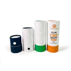 Tubo de papel biodegradable resistente a los niños, tarro de regalo pre laminado a prueba de niños, cajas contenedoras con cerradura a prueba de niños