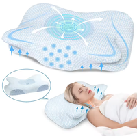 Reine taille ultra doux papillon cervical ventilé contour orthopédique oreiller en mousse à mémoire de forme pour les douleurs au cou dormir confortable