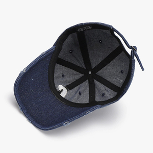 Casquettes de baseball personnalisées de haute qualité pour adultes, en coton denim, style vintage délavé, avec anneau en métal et logo brodé - Product Image 6