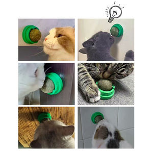 Rarewe Classic Durable Eco-Friendly Cat Lick Catnip Ball 360 Rotatable Wall Balls Teeth Cleaning Boredom Buster Cat Chew Toy - Product Image 3