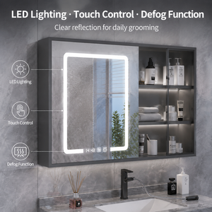 Ensemble de meubles de salle de bain mural en gros, résistant à l'eau, avec double tiroir et rangement latéral - Product Image 2
