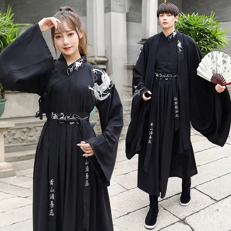 2022 çift Hanfu Modern siyah Hanfu hazır 4Xl 5Xl çiftler tasarımcı eşleşen giyim moda tasarımı çin Hanfu