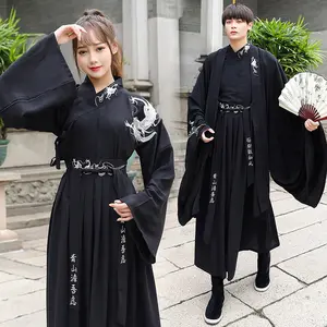 Hanfu-ropa de diseño a juego para parejas, Hanfu negro moderno, Readymade, 4Xl, 5Xl, 2022