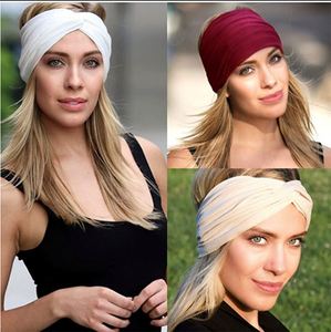 Bandeau Turban Extensible pour Femme, Anti-Transpiration, Large, Antidérapant, pour Yoga, Course, Gym, Fitness, Couleur Unie - Product Image 3