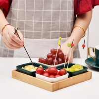100 buah/pak tongkat bunga kreatif bambu sekali pakai ramah lingkungan mudah terurai 12cm desain minimalis luar ruangan berkemah barbekyu