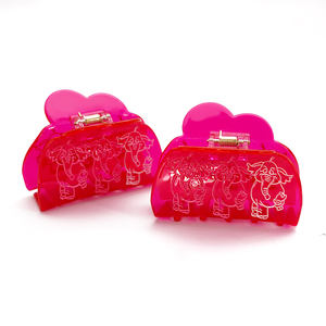 Pinces à cheveux en acétate à rayures rouges de style européen et américain, accessoires de cheveux uniques et simples pour femmes, vente en gros. - Product Image 6