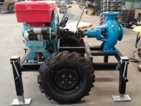 Démarrage électrique moteur diesel monocylindre 20 HP connexion couplée pompe à eau centrifuge 4 en 3 sorties