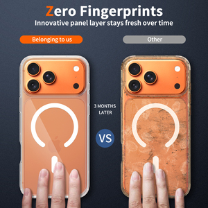 เคสโทรศัพท์มือถือแบบใสกันรอยขีดข่วน ป้องกันเหลือง รองรับการชาร์จไร้สาย แม่เหล็กในตัว สำหรับ iPhone 17 16 15 Pro Max - Product Image 3