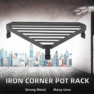 <b>Kitchen</b> Japanese Style Metal Iron Triangle Standing Type Single Tier Anti Scalding <b>Storage</b> <b>Rack</b> Pot <b>Rack</b> for Corner Countertop - Product Image 1