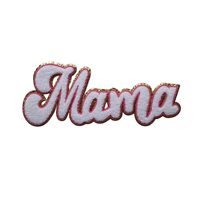 Patchs thermocollants en chenille brodés personnalisés avec lettres scintillantes « Mama » en gros pour vestes, blousons universitaires, casquettes, sacs à dos et sacs
