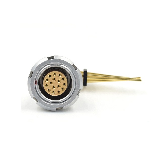 Circular Connector Right Angle 1B 16pin Long Pin Compatible with Lemo Fisher Series Push Pull Selflock M12 Avation Connector