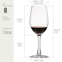 Verre à vin rouge transparent de haute qualité en gros, fait main, 415 ml, avec logo personnalisé, design moderne et vintage de luxe, pour fêtes et mariages