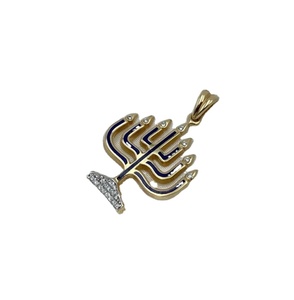 Estrella de Belén collar 316l Acero inoxidable Pvd 18K chapado en oro joyería esmalte símbolo judío Menorah Hanukkah collar - Product Image 1