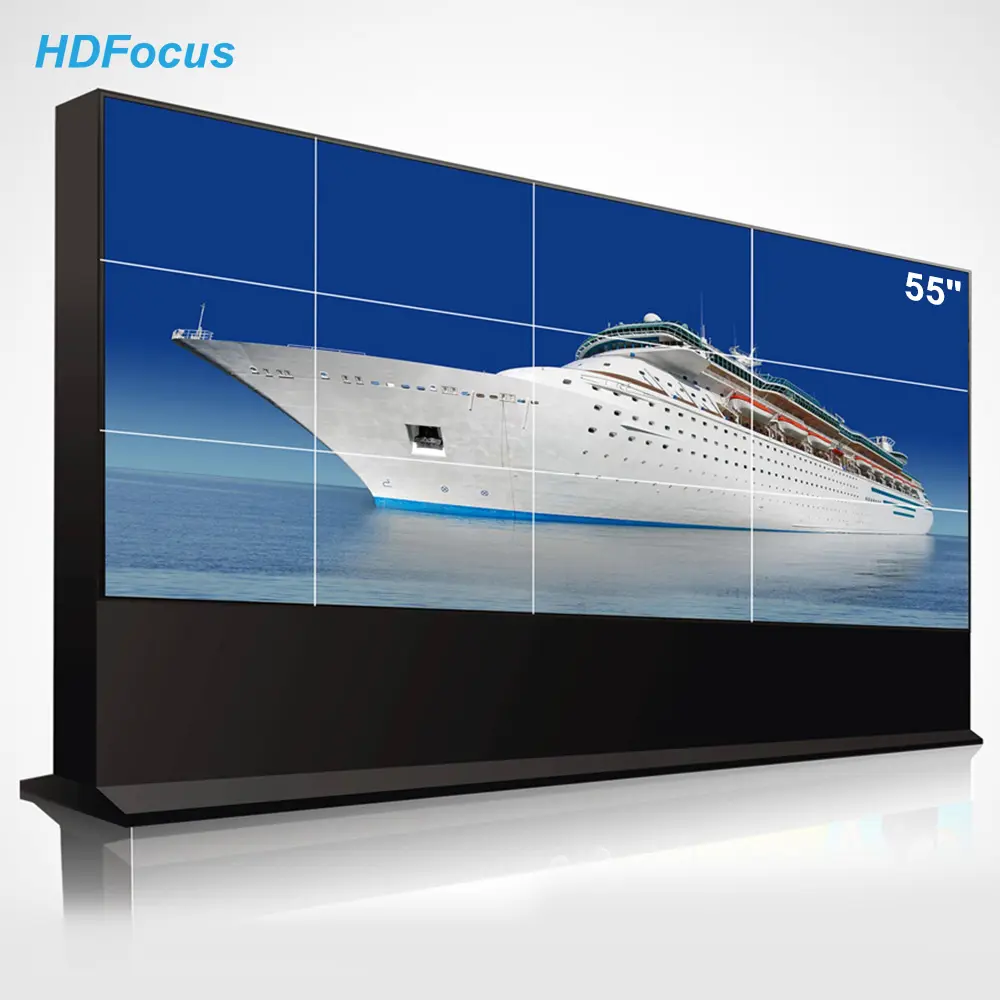 4K LG Panel 55 pulgadas 3x3 Interior 3,5mm Bisel estrecho 500NITs Brillo LCD Video Wall