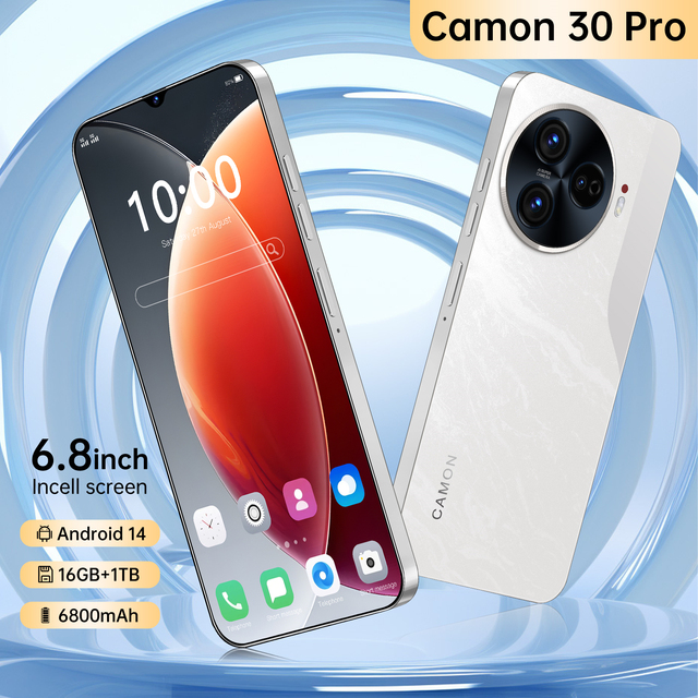 Camon 30 Pro 6.8-inch 5G Smart Mobile Phone 6800mAh Battery Octa Core Processor 16GB RAM +1TB Storage Android 14 System