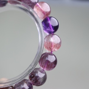 Bracelet authentique en cristal Super Seven, énergie <span class=keywords><strong>quantique</strong></span> cosmique, perles extensibles, pierre rare de méditation et de guérison, pierre de la mélodie - Product Image 4
