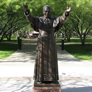 Estatua de San Juan Pablo <span class=keywords><strong>II</strong></span> de Latón, Estilo <span class=keywords><strong>Romano</strong></span> Católico, para Exteriores, de Tamaño Real - Product Image 3