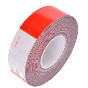 6"red/6" White Press sensitive class 2 Prismatic DOT- C2 reflective tape for vehicle, truck...