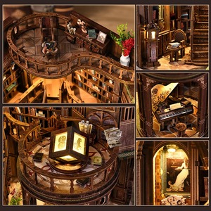 Kit Fai-da-Te Art Deco per <span class=keywords><strong>Casa</strong></span> in Legno Mobile - Modello 3D Book Nook per Decorazione Scrivania e Regalo di Nozze - Product Image 3