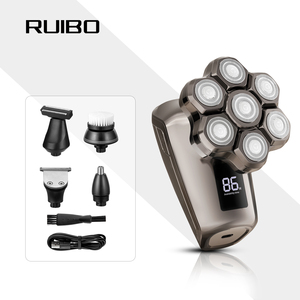 Afeitadoras Eléctricas 5 en 1 para Hombres Calvos - Kit de Afeitado e Higiene IPX5 Resistente al Agua para Calvos - Cuchillas de Precisión de Velocidad Turbo - Product Image 1