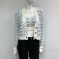 Ensemble de deux pulls longs en tricot pour femmes, hiver, laine écologique