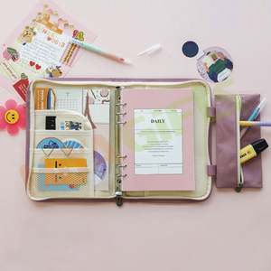 Bolsa de libro personalizada <span class=keywords><strong>agenda</strong></span> planificador diario cuaderno tela lona algodón cubierta con cremallera con bolsillo A5A6 - Product Image 4