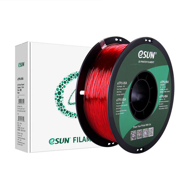 ESUN ETPU-95A TPU Filament for 3D Printer Filament 1.75mm 1kg Super Soft