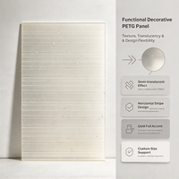 Panneau décoratif translucide en PETG haute résistance, étanche, avec fil incrusté et texture feuille d'or, pour l'aménagement intérieur des complexes hôteliers