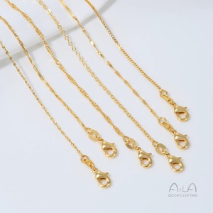 Chaîne plaquée or véritable 24 carats, forte conservation de la couleur, collier, <span class=keywords><strong>lingot</strong></span>, collier DIY, bracelet, extension, S - Product Image 2