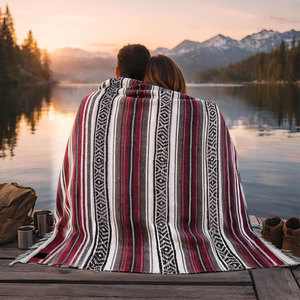 Mantas Mexicanas Tejidas Personalizadas al por Mayor, Mantas de Algodón para Picnic, Camping, Playa, Poncho, Toalla con Borlas - Product Image 5
