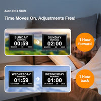 Pro 10.1 "Alarm Digital Analog jam tanggal kalender orang tua bingkai foto jam ekstra besar Alarm kustom pengingat obat