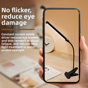Lámpara <span class=keywords><strong>de</strong></span> Lectura LED con Protección Ocular, 3 Modos <span class=keywords><strong>de</strong></span> Color, Regulable, con Brazo Flexible y <span class=keywords><strong>Pinza</strong></span> <span class=keywords><strong>para</strong></span> Cabecera <span class=keywords><strong>de</strong></span> Cama, Oficina o Mesa - Product Image 2