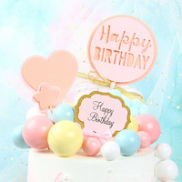 20 Gemischte Beutel mit Künstlichen Kuchendekorationen aus Schaumstoff, Bunte Matte Happy Birthday Kuchen-Steckdekorationen