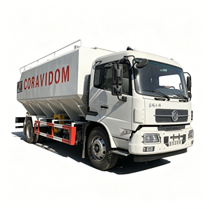 Camión de Alimentación Hidráulico de Eje Único de 18 CBM para Transporte de Alimento para Pollos, Camiones de Alimento a Granel con Descarga por Tornillo para Granjas Avícolas - Product Image 1