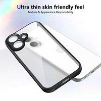 Coque de téléphone 2-en-1 en TPU mat et acrylique, anti-traces de doigts, givrée, couleur unie, antichoc pour 17 Pro Max et Series