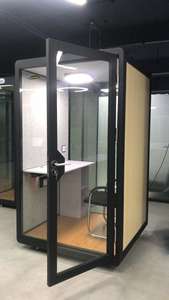 Moderna cabina telefonica in legno per edificio per uffici con suono isolato spazio privato per Live Webcasting Vocal Music <span class=keywords><strong>Studio</strong></span> - Product Image 3