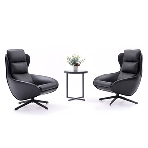 Nordic Lounge Armchair Leather Art Discussion Living Room Fabric <b>Sofa</b> Chair Designer Leather Leisu <b>Office</b> Chair - Product Image 2