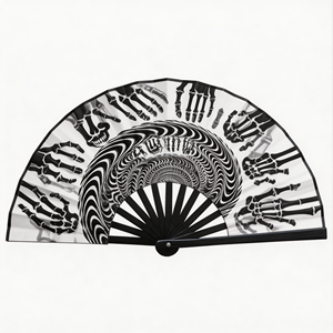 Abanico Plegable Grande de Bambú con Logotipo Personalizado Holográfico, Pintado a Mano con Láser, Herramienta para Calmar el Estrés en Festivales y Fiestas, Decoración para el Hogar - Product Image 1