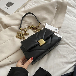 2025 Luxury Women's PU Leather <b>Handbags</b> Waterproof Shoulder Bags <b>Chains</b> Stone Pattern Decoration Zipper Wholesale for Ladies - Product Image 6