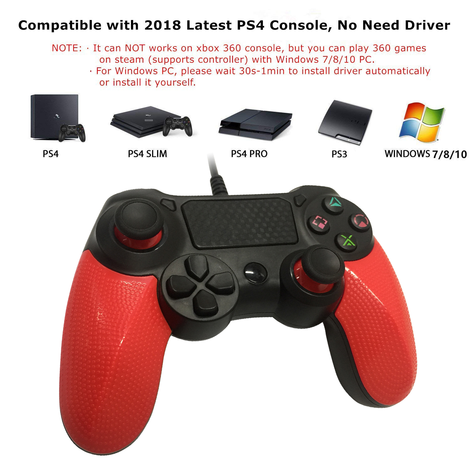 Hopora Wired Game Controller for PS4 - Durable & Versatile