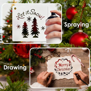 子供のメイクやボディアートのための再利用可能なアクリルクリスマススノーフレーク描画テンプレート - Product Image 1