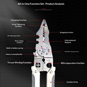 Multi-functional electrician <b>wire</b> stripping pliers 7 inch industrial grade cable <b>wire</b> splitting <b>wire</b> winding multi-functional - Product Image 2