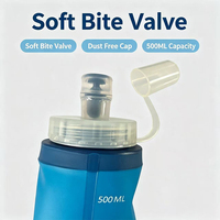 Bouteille souple en TPU de 500 ml avec logo personnalisé, anti-fuite, sans BPA, sans danger pour les aliments, pour boire directement, pour le sport et le camping