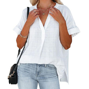 <span class=keywords><strong>Blusas</strong></span> holgadas a rayas para mujer, <span class=keywords><strong>moda</strong></span> <span class=keywords><strong>de</strong></span> verano <span class=keywords><strong>2023</strong></span>, camisas elegantes <span class=keywords><strong>de</strong></span> gran tamaño con cuello en V para mujer, blusa informal elegante para mujer joven - Product Image 4